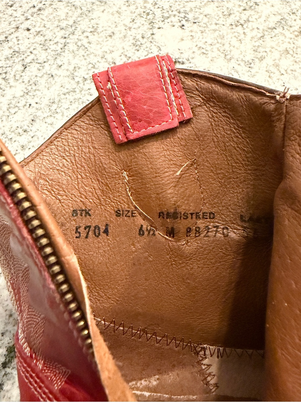 Red Leather Western Ankle Booties with Embroidered Detail - Picture 12 of 12